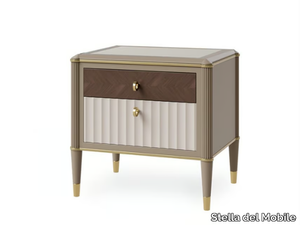 PR.128 - Rectangular linden bedside table with drawers _ Stella del Mobile