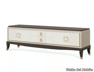PR.216 - Low wooden TV cabinet with drawers and hinged doors _ Stella del Mobile