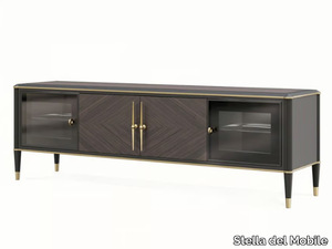 PR.226 - Low wooden TV cabinet with doors _ Stella del Mobile