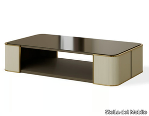 PR.329 - Rectangular wooden coffee table with glass top _ Stella del Mobile