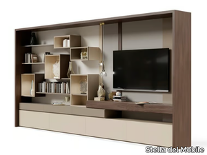 PR.855.1 - Custom wooden TV wall system _ Stella del Mobile