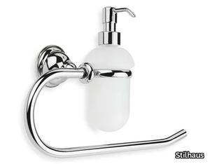 ELITE - Chromed brass Bathroom soap dispenser / towel rack _ Stilhaus