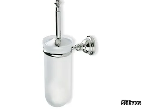 ELITE - Wall-mounted satin glass toilet brush _ Stilhaus