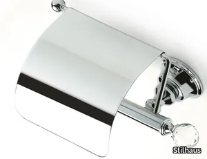 SMART LIGHT - Chromed brass toilet roll holder with cover _ Stilhaus