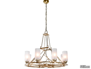 NEW DIRECTIONS 20720 - LED sandblasted glass and metal chandelier _ Stillux