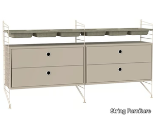 BEDROOM G - Steel and wood chest of drawers _ String Furniture