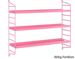 STRING® POCKET - Wall-mounted modular steel shelving unit _ String Furniture