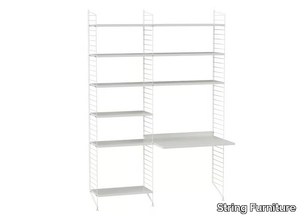 WORKSPACE B - Sectional shelving unit with secretary desk _ String Furniture