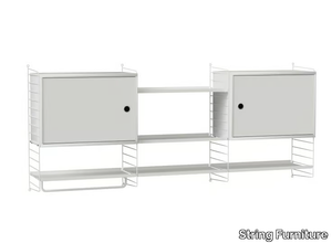 KITCHEN M - Horizontal powder coated steel wall cabinet with shelving _ String Furniture