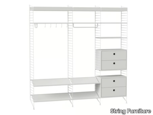 HALLWAY P - Sectional powder coated steel wardrobe with drawers _ String Furniture