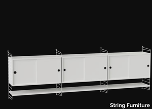 LIVING ROOM E - Suspended MDF sideboard with sliding doors _ String Furniture