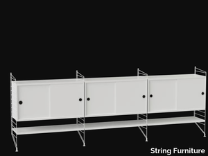 LIVING ROOM F - MDF sideboard with sliding doors _ String Furniture