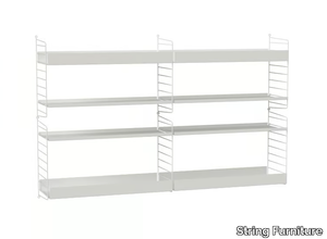 LIVING ROOM L - Sectional floating powder coated steel bookcase _ String Furniture