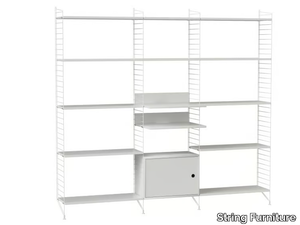 LIVING ROOM Q - Open sectional powder coated steel bookcase _ String Furniture