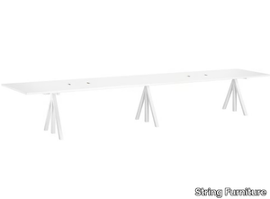 WORKS - Height-adjustable steel and wood meeting table _ String Furniture