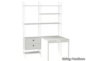 WORKSPACE E - Powder coated steel bookcase with drawers _ String Furniture