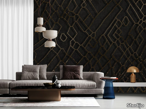 BLACK RHOMBUSES - Motif waterproof wallpaper _ Studijo