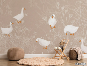 DUCKS AND GEESE - Motif kids wallpaper _ Studijo