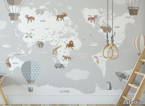 WORLD MAP - Motif kids wallpaper _ Studijo