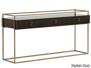 COCKTAIL - Rectangular metal and wooden console table with drawers _ Stylish Club