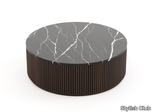 COPPER - Low round wooden coffee table _ Stylish Club