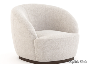 CLUB - Upholstered microfiber and velvet armchair with armrests _ Stylish Club