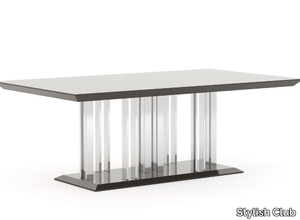 EMPIRE - Stainless steel and wood dining table _ Stylish Club