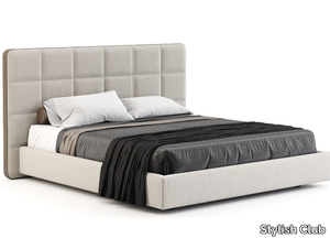 MADRID - Contemporary style velvet double bed with upholstered headboard _ Stylish Club