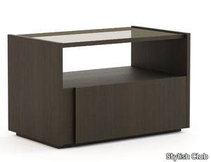 SEVILHA - Rectangular walnut bedside table with drawers _ Stylish Club