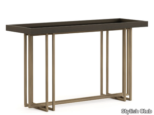 VECTOR - Rectangular stainless steel and wood console table _ Stylish Club