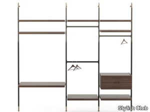 HIS - Sectional walnut walk-in wardrobe _ Stylish Club