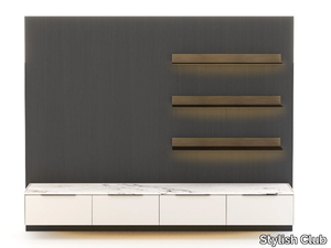 LANDFORM - Wood veneer TV cabinet with drawers _ Stylish Club