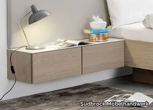 MIRIA - Wall-mounted bedside table with drawers _ Sudbrock Möbelhandwerk