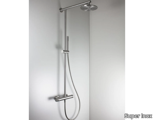 DMB 0031157X - Wall-mounted stainless steel shower panel with diverter _ Super Inox