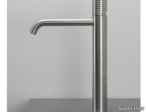 OPLUS 0431120X - High countertop stainless steel washbasin mixer _ Super Inox