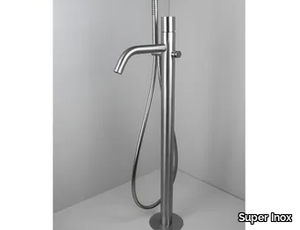 OPLUS 0431124X - Floor standing stainless steel bathtub mixer with hand shower _ Super Inox