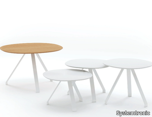 CELES - Round plywood side table with HPL edging _ Systemtronic