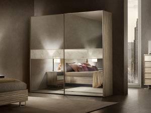 LUCE LIGHT - Mirrored glass wardrobe with sliding doors _ ADORA