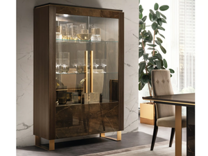 ESSENZA - Wood and glass display cabinet _ ADORA