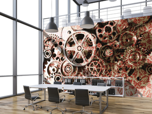 RED WORK FLOW - Fire retardant waterproof wallpaper _ AGENA