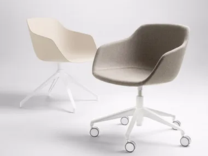 KUSKOA BI - Fabric chair with castors with 5-spoke base _ ALKI