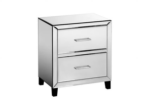 ALOUETTE - Mirrored glass bedside table with drawers _ AMPM