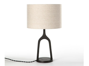 JAKOMA - Bronze table lamp with linen shade _ AMPM