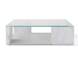 QUATTROPIETRE - Marble and glass coffee table _ AMURA