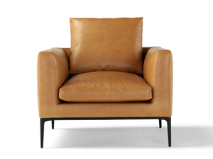 LEONARD - Leather armchair with armrests _ AMURA