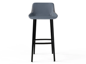 PANIS - High leather stool with back _ AMURA