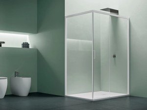 MIRA - Shower enclosure with a sliding door and a fixed side _ ARBLU