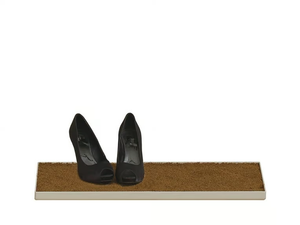 BELLE SHOE PLATE - Shoe plate in lacquered metal and natural coconut fibre _ ASPLUND