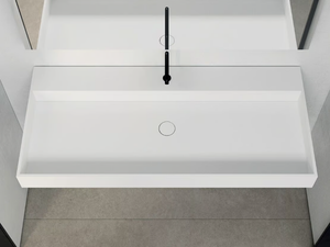 TANA - Wall-mounted rectangular Solid Surface washbasin _ Acquabella