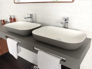 ON TOP - Rectangular single Akron© washbasin _ Acquabella